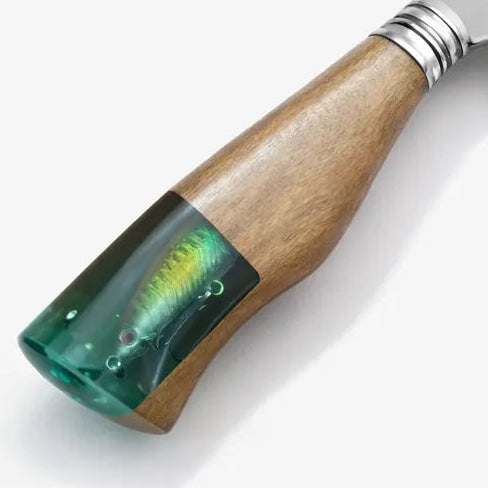 Faca churrasco Artesanal 8.5 polegadas cabo Resina Pescaria