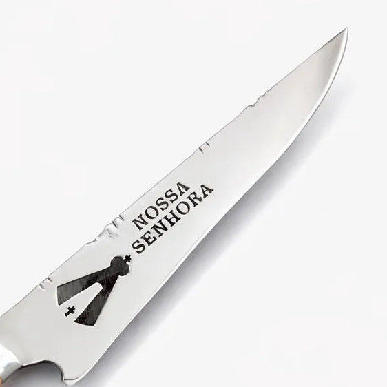 Faca churrasco Artesanal 8.5 polegadas cabo Resina Nossa Senhora