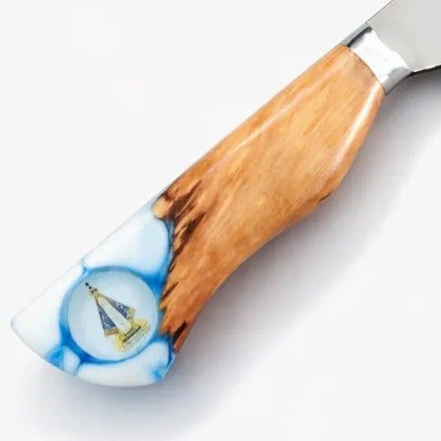 Faca churrasco Artesanal 8.5 polegadas cabo Resina Nossa Senhora